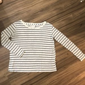 We The Free Striped Distressed Long Sleeve Shirt